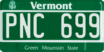 VT license plate PNC699