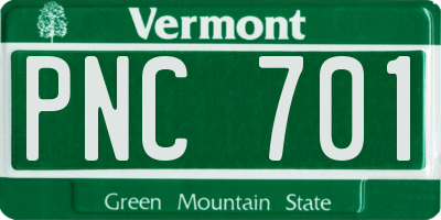 VT license plate PNC701