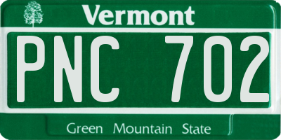 VT license plate PNC702