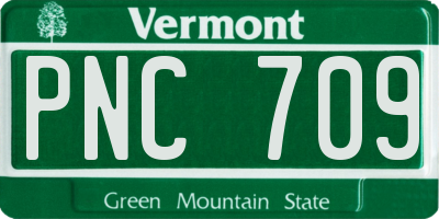 VT license plate PNC709