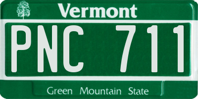 VT license plate PNC711