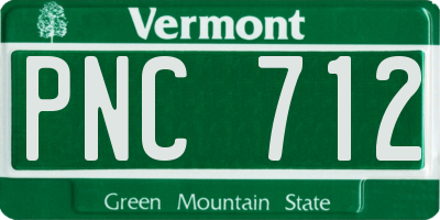VT license plate PNC712