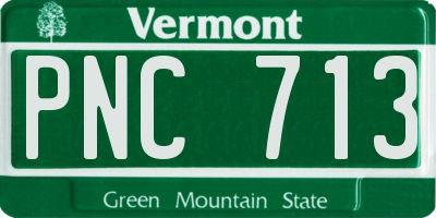 VT license plate PNC713
