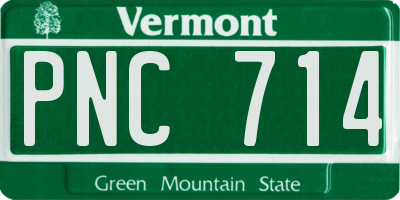 VT license plate PNC714