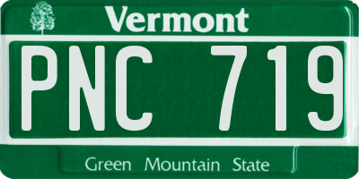 VT license plate PNC719