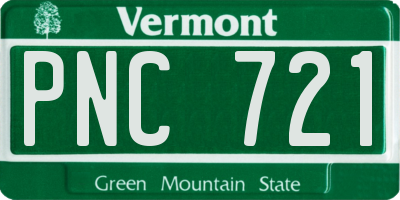 VT license plate PNC721