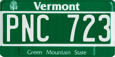 VT license plate PNC723