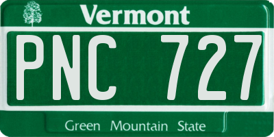 VT license plate PNC727