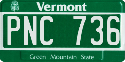 VT license plate PNC736