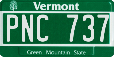 VT license plate PNC737