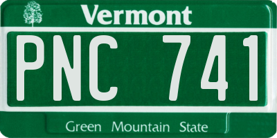 VT license plate PNC741