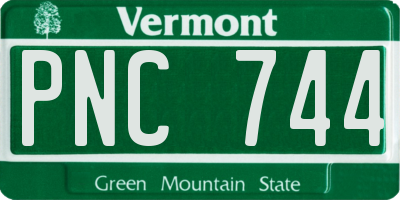 VT license plate PNC744