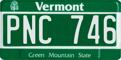 VT license plate PNC746