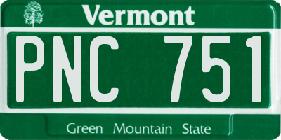 VT license plate PNC751
