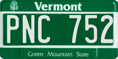 VT license plate PNC752