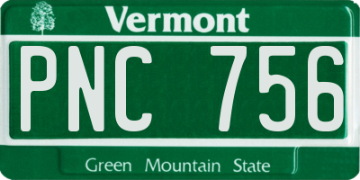 VT license plate PNC756