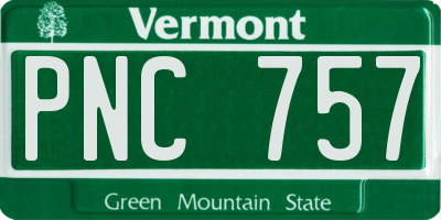 VT license plate PNC757