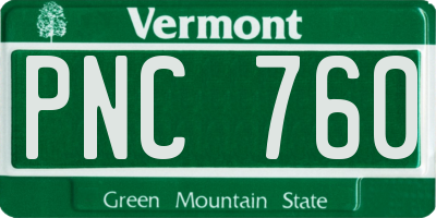 VT license plate PNC760