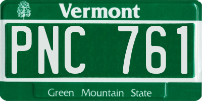 VT license plate PNC761
