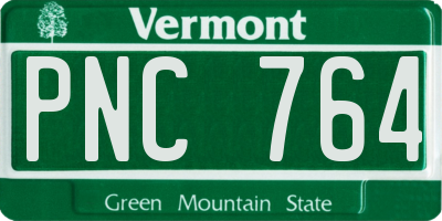 VT license plate PNC764