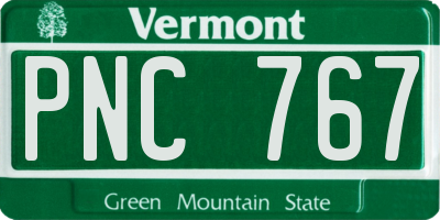 VT license plate PNC767