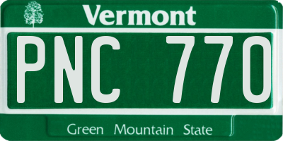 VT license plate PNC770