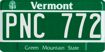 VT license plate PNC772
