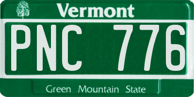 VT license plate PNC776