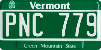 VT license plate PNC779