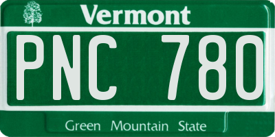 VT license plate PNC780