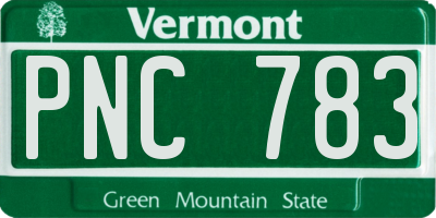 VT license plate PNC783