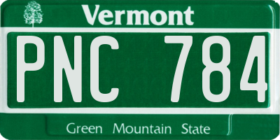 VT license plate PNC784
