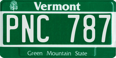 VT license plate PNC787