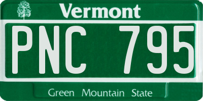 VT license plate PNC795