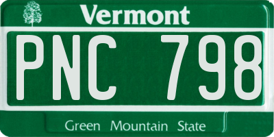VT license plate PNC798