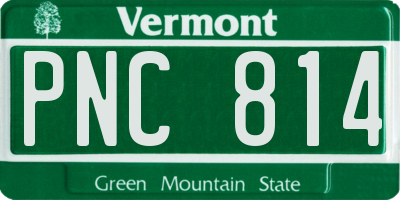 VT license plate PNC814
