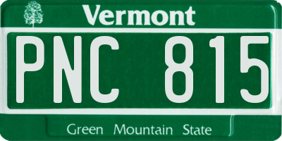 VT license plate PNC815