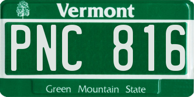 VT license plate PNC816