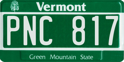 VT license plate PNC817