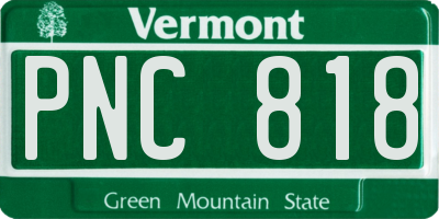 VT license plate PNC818