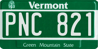 VT license plate PNC821