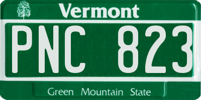 VT license plate PNC823