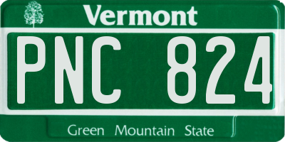 VT license plate PNC824