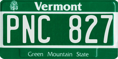 VT license plate PNC827