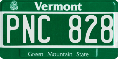 VT license plate PNC828
