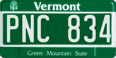 VT license plate PNC834