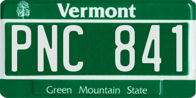 VT license plate PNC841