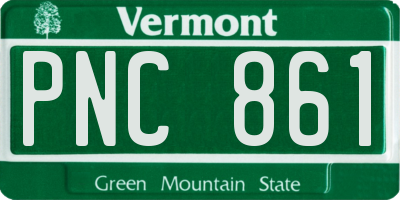 VT license plate PNC861