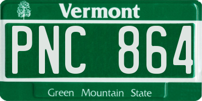 VT license plate PNC864