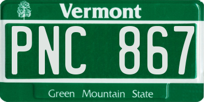VT license plate PNC867
